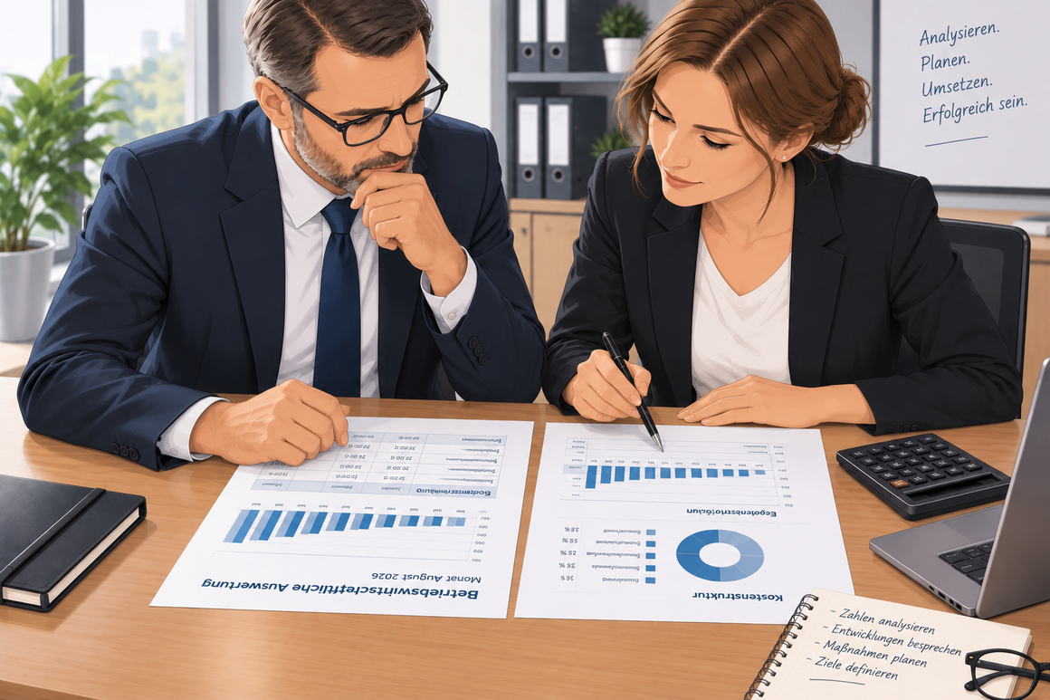 Grafiken und Diagramme als Symbol für betriebswirtschaftliche Auswertung